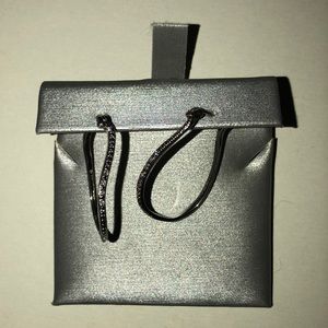 Zales Silver Diamond Hoop Earrings